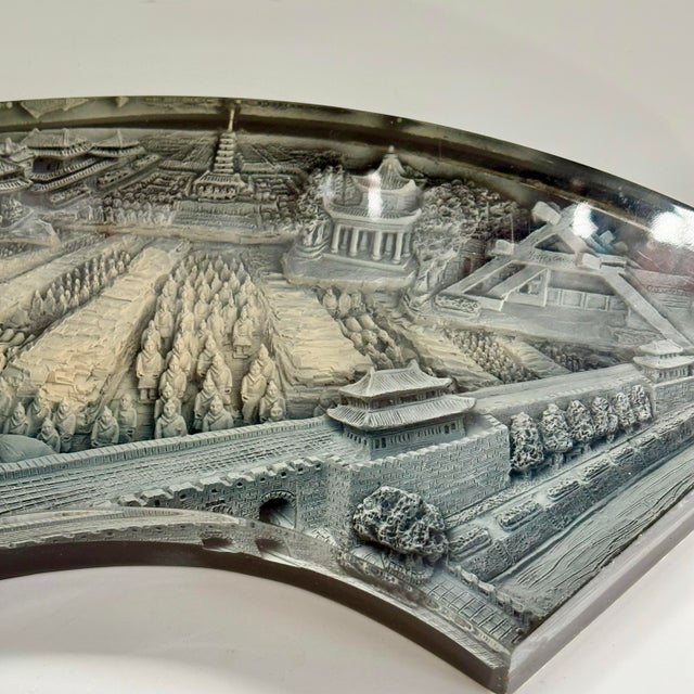 1990s 1990s 3d Laser-Etched Curved Acrylic Sculpture – Terracotta Warriors Excavation Scene – 11.5” Wall Art Display Piece For Sale - Image 5 of 12