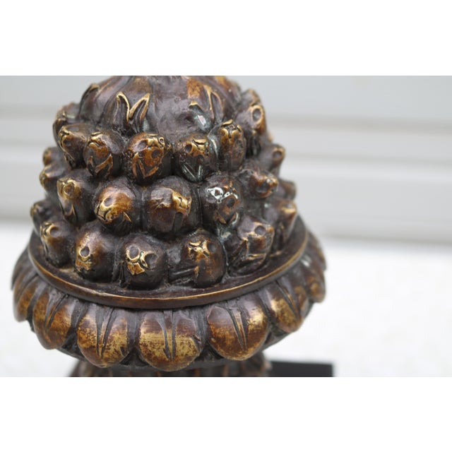 Bronze Theodore Alexander Bronze Finish Floral Urn Bookend/Paperweight For Sale - Image 8 of 8