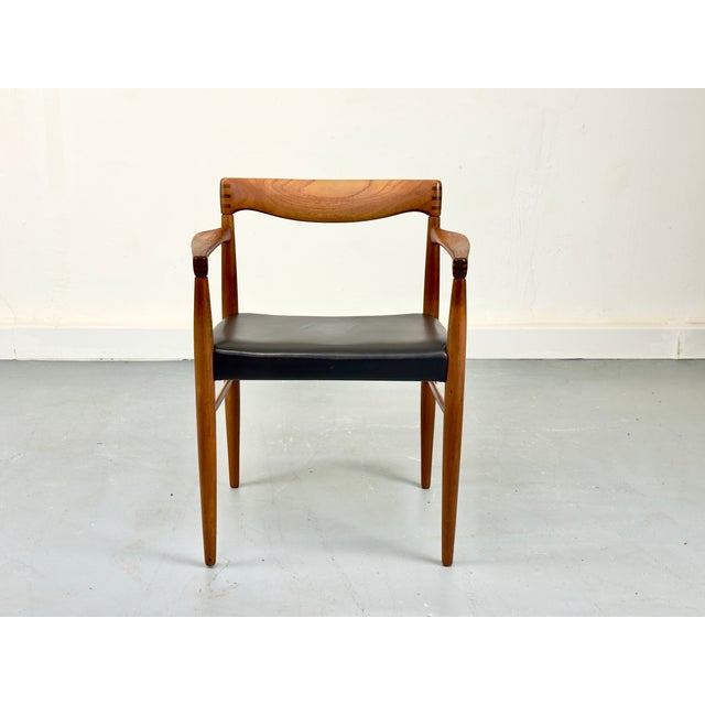 Teak and Leather Armchair by H. W. Klein for Bramin, 1960s For Sale - Image 6 of 18