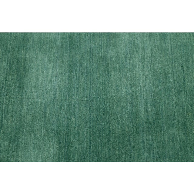 Apadana's Modern Gabbeh Hand-Loom Wool Area Rug in Jewel-Toned Green For Sale In New York - Image 6 of 10
