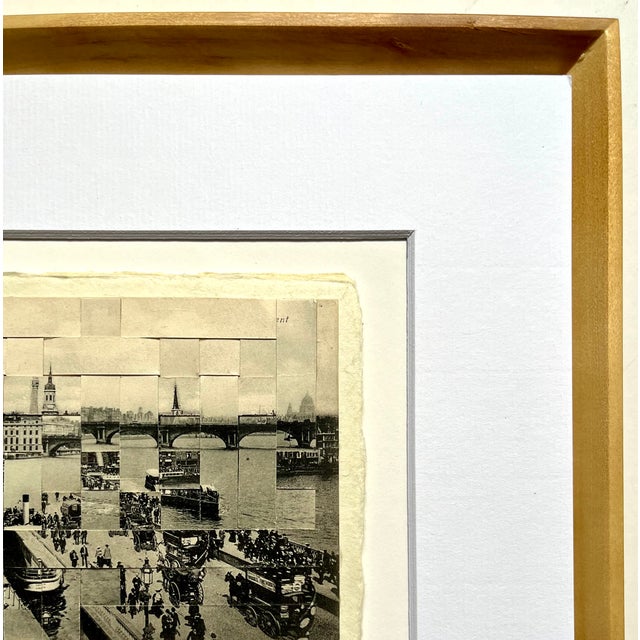 London Bridge, London, UK One of a Kind, Hand Cut and Hand Woven Vintage Photo-Postcards (early 1900's) Matted and...