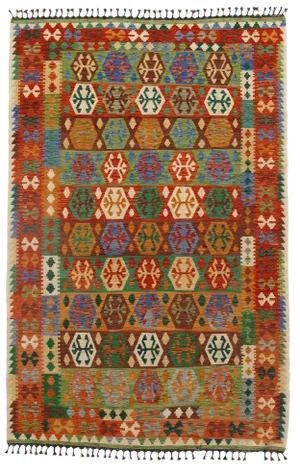 Afghan Kilim Handspun Wool Rug - 6′6″ × 9′11″