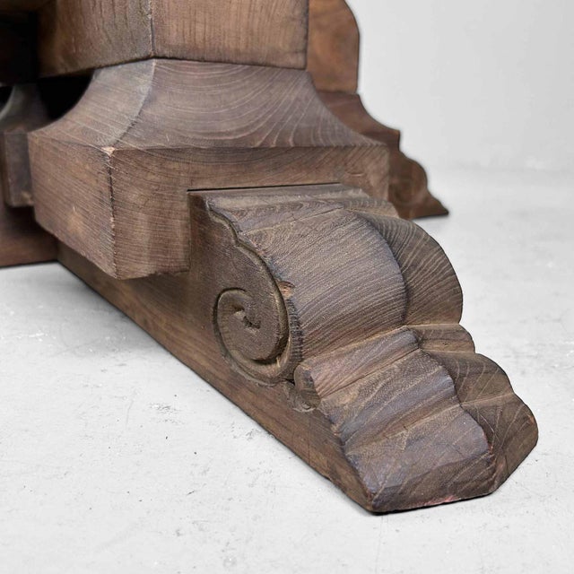 Antique Japanese Wooden Pedestal, 1890s For Sale - Image 5 of 18