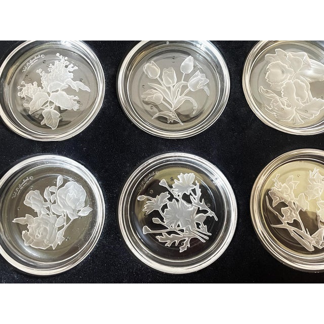 Glass Vintage Crystal Coasters from Val Saint Lambert, 1970s, Set of 6 For Sale - Image 7 of 11
