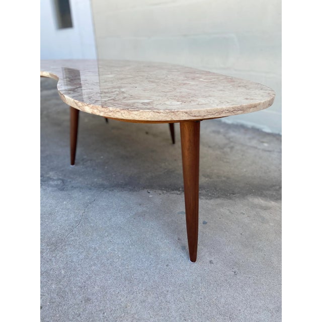 Mid Century Modern Granite Boomerang Coffee Table For Sale - Image 4 of 9