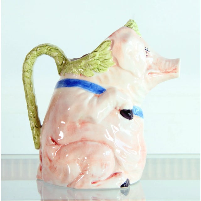Vintage Italian Ceramic Figural Pig Water Pitcher For Sale In Providence - Image 6 of 8
