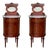 Louis XVI Style Marquetry Nightstands with Bronze and Mirror Crests, 1890s, Set of 2 For Sale