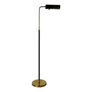 Mid-Century Koch & Lowy - Style Brass Adjustable Pharmacy Floor Lamp For Sale