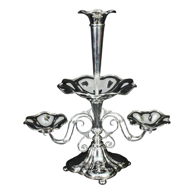 Victorian Silverplate Centrepiece by James Deakin, 19th Century For Sale