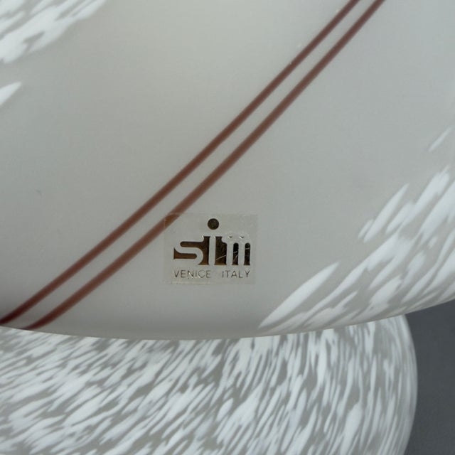 Mushroom Table Lamp in Satin White Spotted Murano Glass, 1970s For Sale - Image 11 of 17