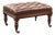 Large Chesterfield Ottoman in Brown Cowhide Leather For Sale