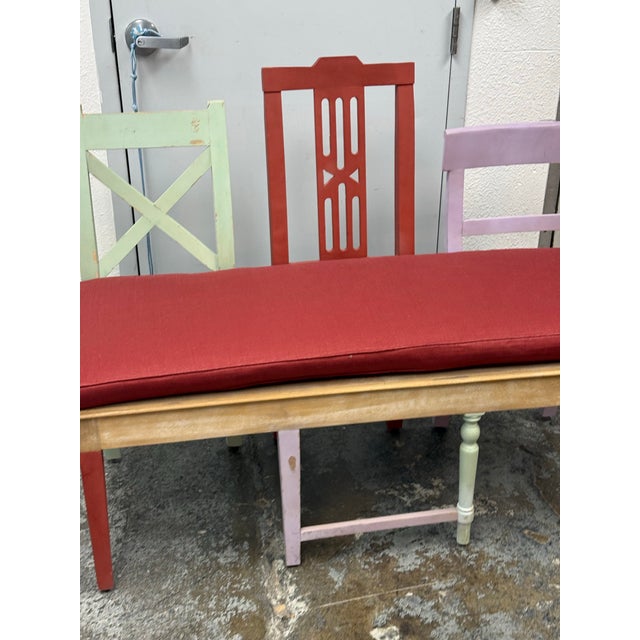 Upcycled Mixed-Chair Bench For Sale - Image 11 of 12