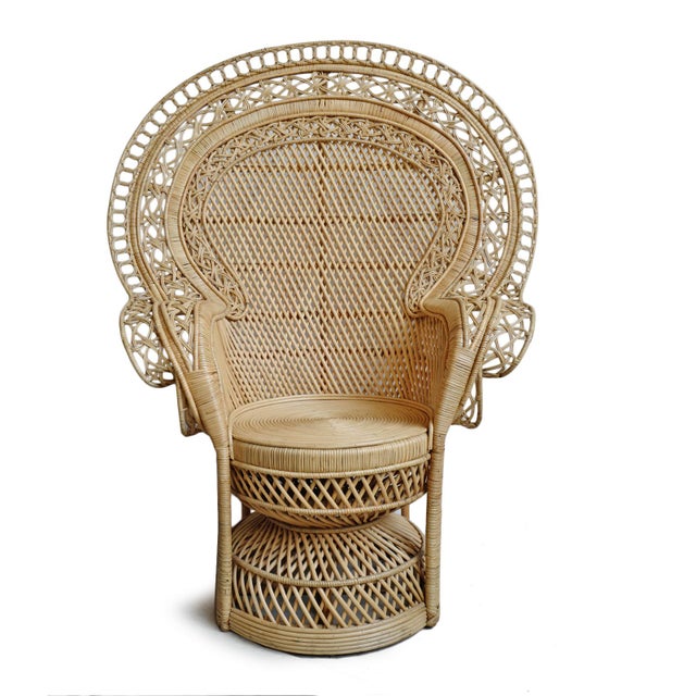Grand Natural Wicker Peacock Chair Chairish