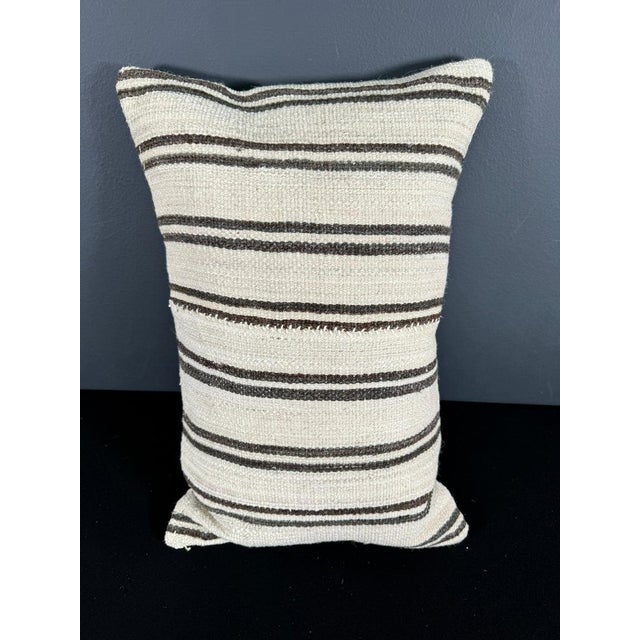 Turkish Hemp Pillow Cushion Natural Beige Brown Pillow Cushion Cover 16 "x 24" For Sale - Image 4 of 4