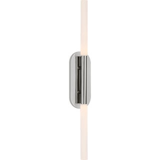Kelly Wearstler for Visual Comfort Signature Rousseau Large Vanity Sconce in Polished Nickel with Etched Crystal For Sale