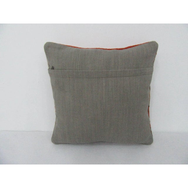 Traditional Turkish Orange & Brown Kilim Pillow Cover For Sale - Image 3 of 4