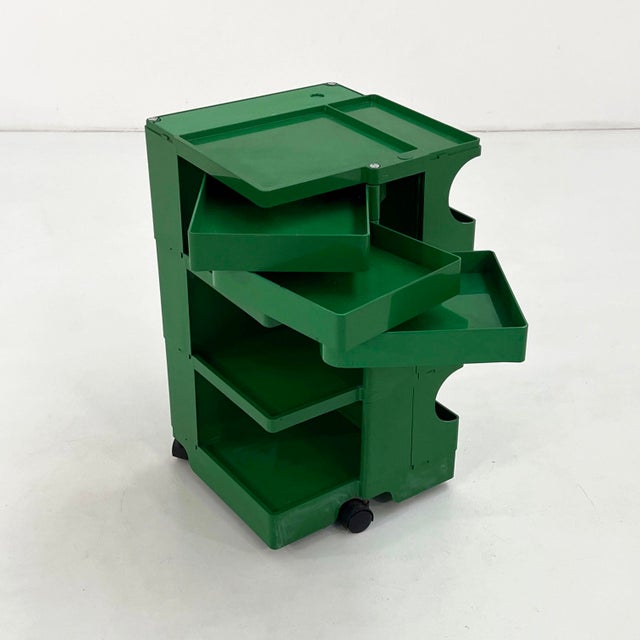 Green Boby Trolley by Joe Colombo for Bieffeplast, 1960s, in Good conditions. Designed 1960 to 1969 This piece has an...