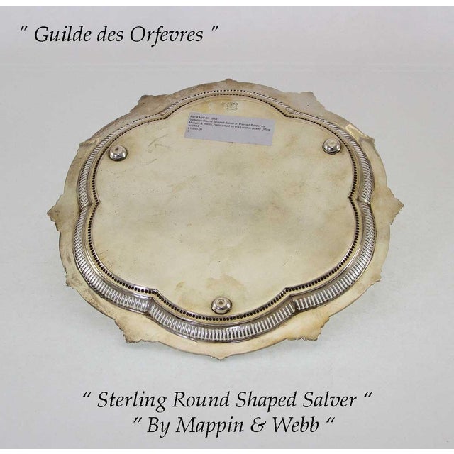 Metal 1853 Mappin & Webb Antiques Sterling Round Shaped & Chased Salver For Sale - Image 7 of 7