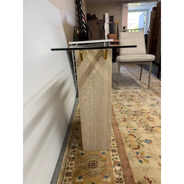 1970s Artedi Travertine Console Table For Sale - Image 5 of 13