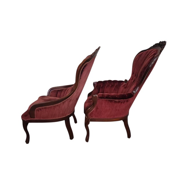 Kimball Vintage Pair Kimball King and Queen Armchairs For Sale - Image 4 of 7