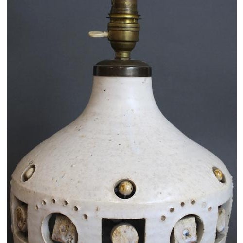 Vintage French Ceramic Table Lamp attributed to Georges Pelletier, 1970s For Sale - Image 17 of 18