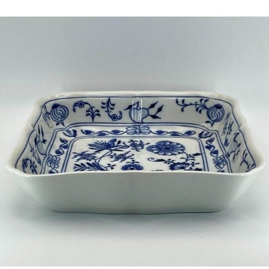 Mid 20th Century Zwiebelmuster "Blue Onion" 9-Inch Square Blue and White Vegetable Bowl Vintage For Sale - Image 5 of 17