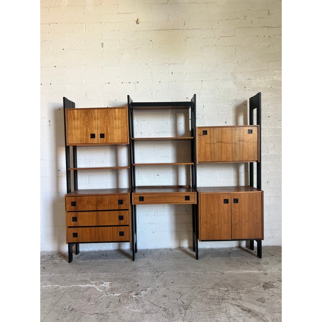 Mid-Century Modern Mid Century Danish Wall Shelving Unit and Desk For Sale - Image 3 of 4