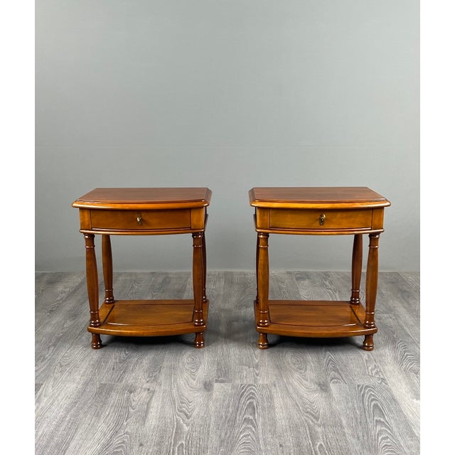 20th Century Wooden Bedside Tables, Set of 2 For Sale - Image 9 of 9