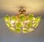 Green Floral Sputnik Flush Mount Chandelier 1980s Glass Flowers For Sale - Image 9 of 12