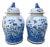 Extra Large Flowers and Birds Chinoiserie Pottery Ginger / Temple Jars - A Pair For Sale