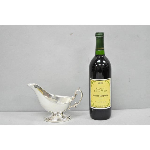 Vintage English Regency Style Silver Plated Gravy Sauce Boat With Handle For Sale - Image 10 of 10