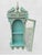 Blue ​Vintage Repurposed Architectural Clock Case Pale Seafoam Blue Curiosity Trinket Cabinet Wall Shelf For Sale - Image 8 of 12