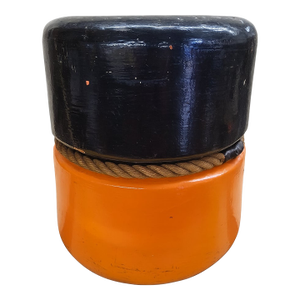 Vintage Orange &Black Fishing Buoy — 1940s–60s Wood-Fiber Maritime Float