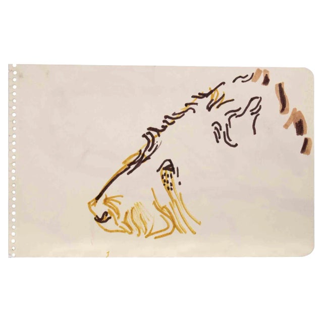 Reynold Arnould, Animal, Ink Drawing, 1970 For Sale