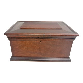 Quality Antique 19th Century Handmade Mahogany Wood Wooden Jewelry Sewing Box For Sale