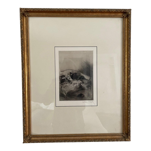 1920s Louis Icart Etching "On the Divan", Framed