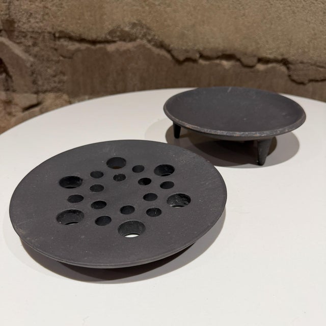 Mid-Century Modern Jens Quistgaard Cast Iron Candle Holder Dansk Moon Crater For Sale - Image 3 of 8