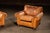Camel Late 20th Century Pair of Rolled Arm Leather Club-Style Armchairs in Camel For Sale - Image 8 of 12