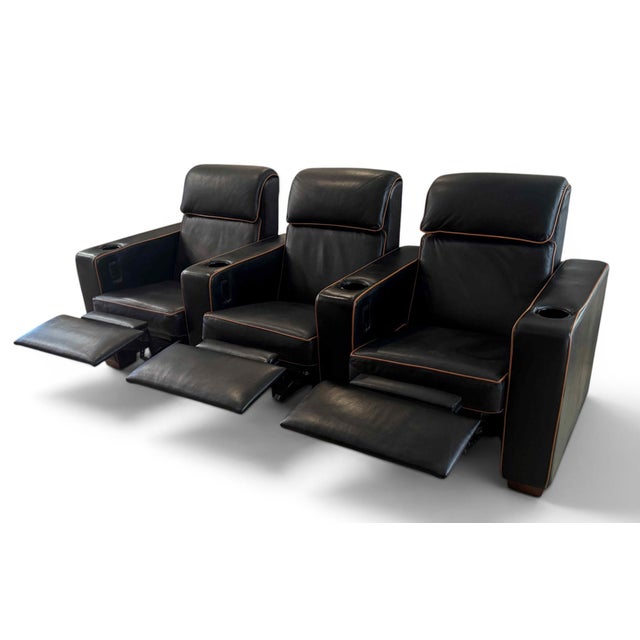 Traditional Leathercraft 2 or 3 Seat Theater Seating For Sale - Image 3 of 17
