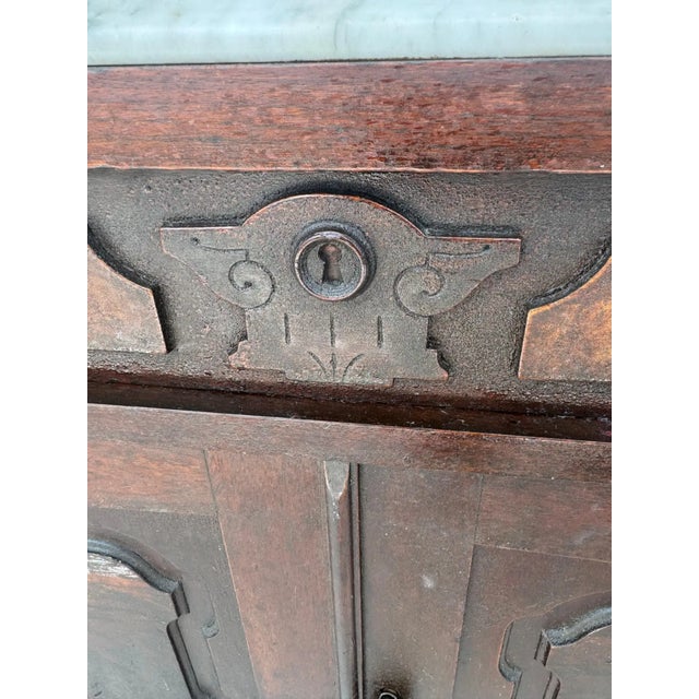 Victorian Period Mahogany Marble Top Cabinet For Sale - Image 9 of 9