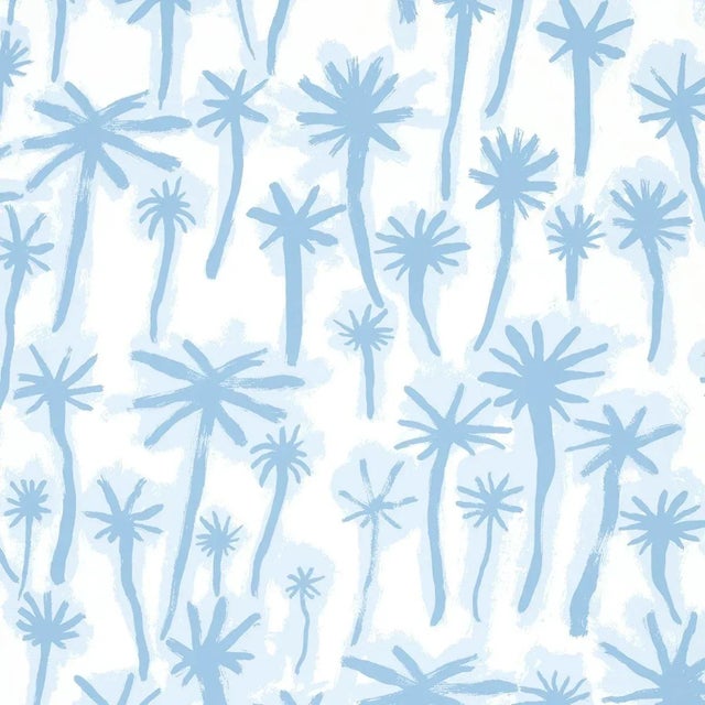 Schumacher Palmitas Wallpaper in Mist For Sale
