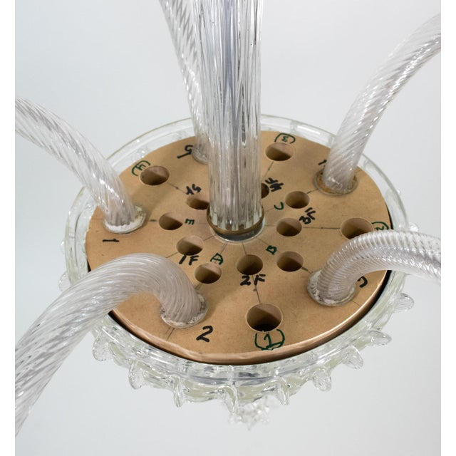 Mid 20th Century Baroque Style Cristallo Murano Five Arm Chandelier For Sale - Image 9 of 13