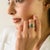 Natural Marquise Emerald & Diamond Three-Stone Engagement Ring Size 5.5 in 18k Gold For Sale In New York - Image 6 of 14