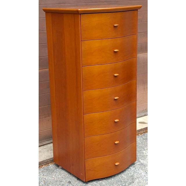 Late 20th Century Scandinavian Modern Style Italian Cherry Osiery Lingerie Chest of Drawers For Sale - Image 12 of 12