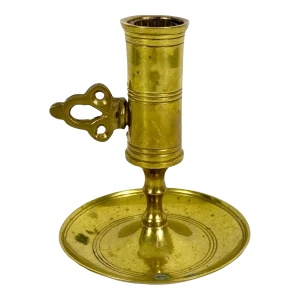 Vintage Brass Push Up Candleholder Adjustable With Patina