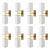 1990s Modern Frosted White Murano Glass & Brass Sconces - Set of Eight For Sale