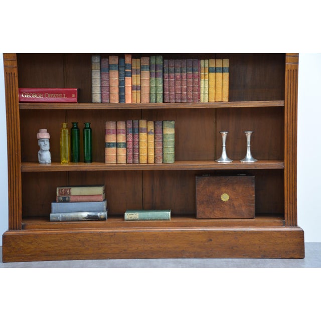 Low English Late Victorian Oak Open Bookcase, 1890 For Sale - Image 16 of 18