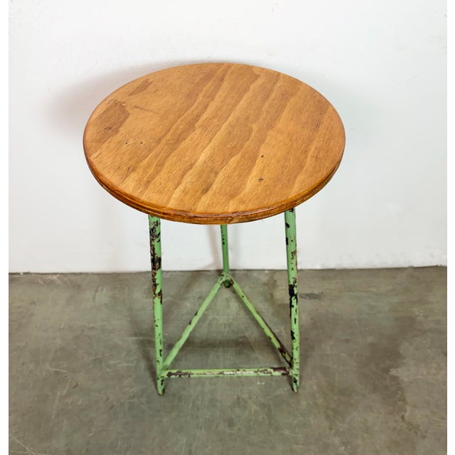 Industrial Green Workshop Stool, 1960s For Sale - Image 12 of 13