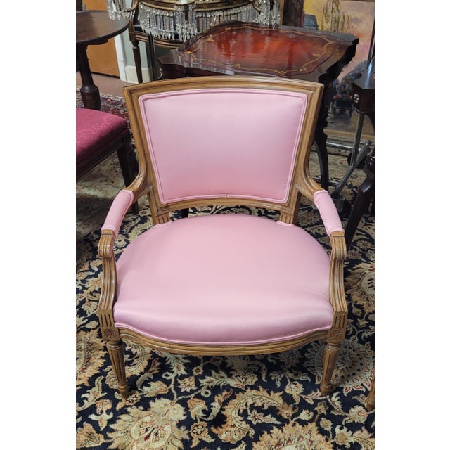 Pair Hot Pink 1950s French Chairs For Sale - Image 10 of 12