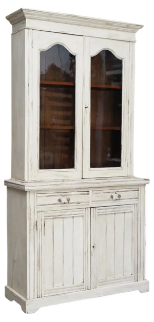 Antique Hardwood Hand Painted Cabinet